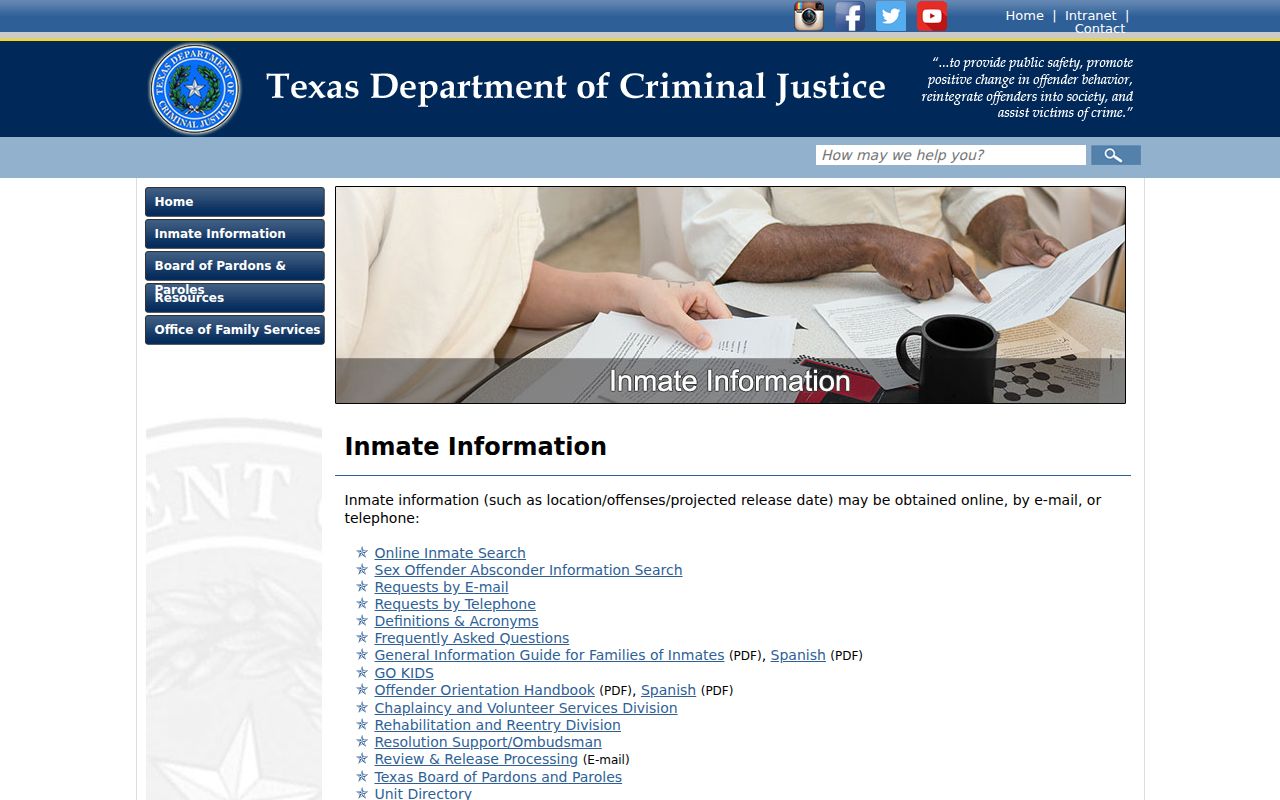 TDCJ offender information hub linked to Cottle County arrest history