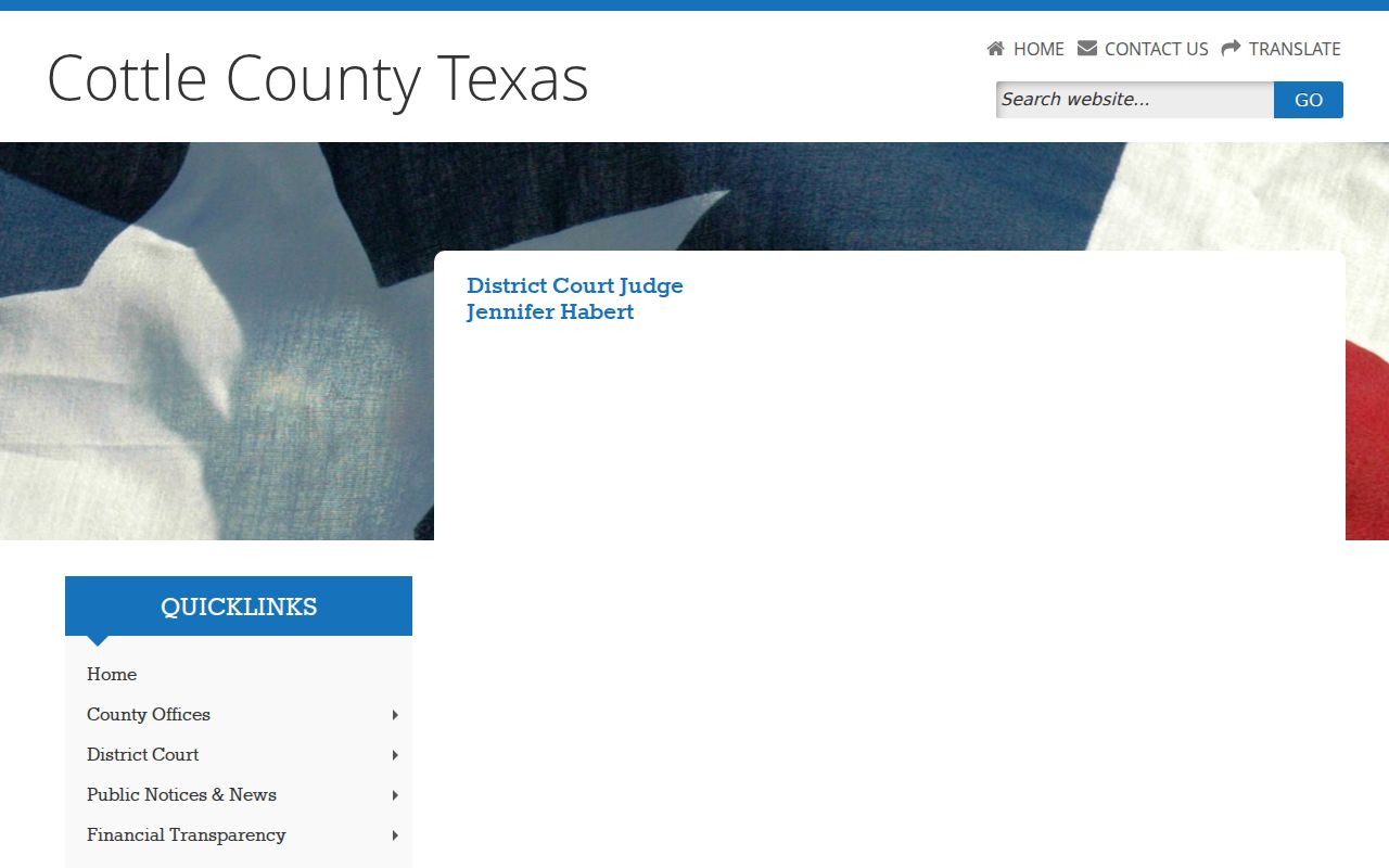Cottle County criminal court page for the 50th District Court