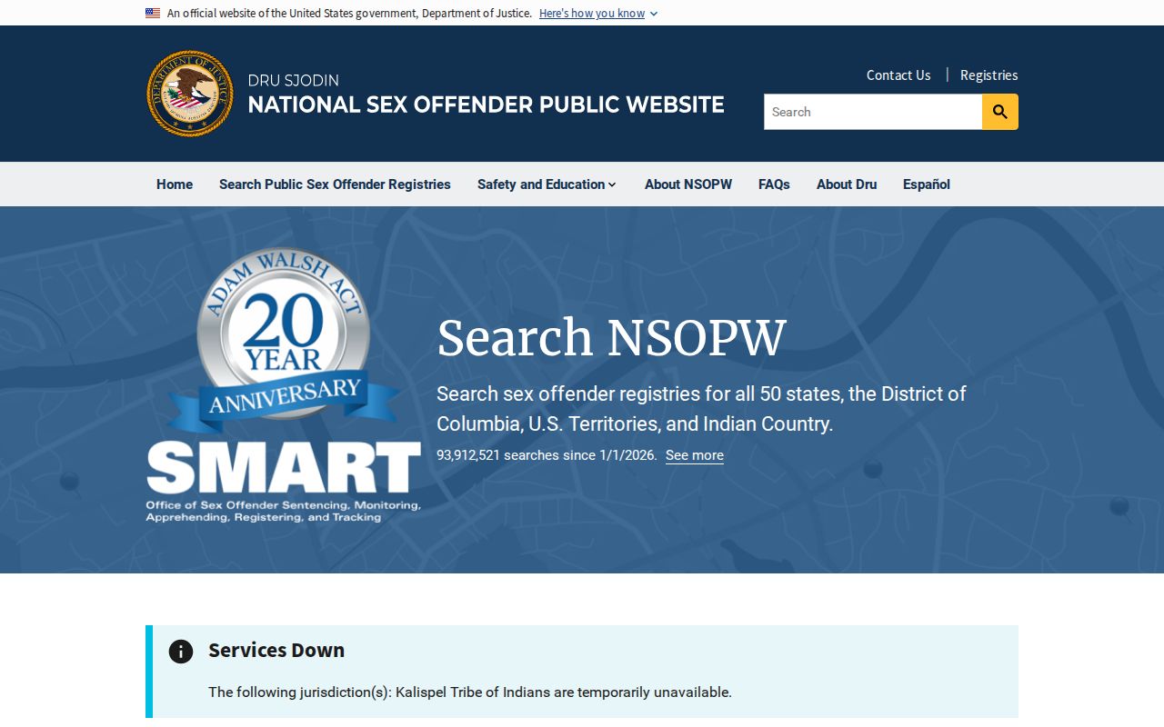 Cottle County sex offender check through the national NSOPW search