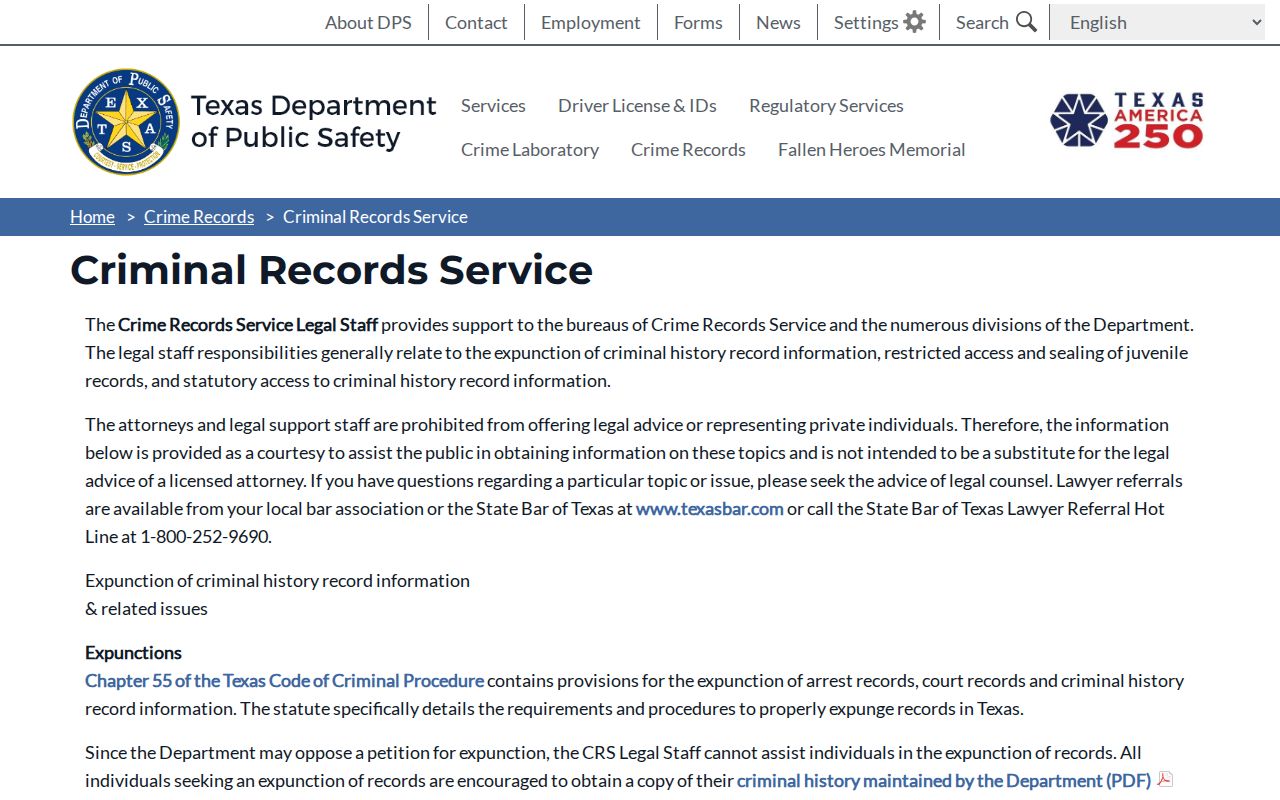 Cottle County criminal records Texas DPS service overview